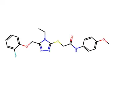 2-[[4-ethyl-5-[(2-fluorophenoxy)methyl]-1,2,4-triazol-3-yl]sulfanyl]-N-(4-methoxyphenyl)acetamide structure