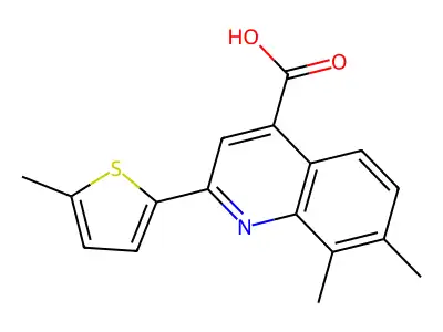 7,8-Dimethyl-2-(5-methylthiophen-2-yl)quinoline-4-carboxylic acid structure