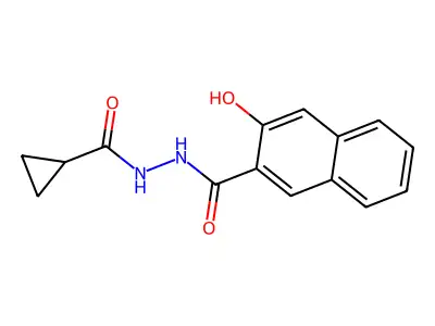 N'-(cyclopropanecarbonyl)-3-hydroxynaphthalene-2-carbohydrazide structure