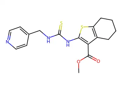methyl 2-({[(4-pyridylmethyl)amino]thioxomethyl}amino)-4,5,6,7-tetrahydrobenzo [b]thiophene-3-carboxylate structure