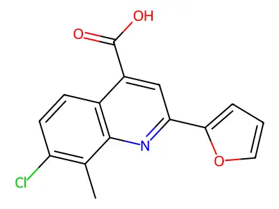 7-Chloro-2-(furan-2-yl)-8-methylquinoline-4-carboxylic acid structure