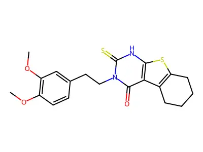 4-[2-(3,4-Dimethoxyphenyl)ethyl]-5-sulfanyl-8-thia-4,6-diazatricyclo[7.4.0.0,2,7]trideca-1(9),2(7),5-trien-3-one structure