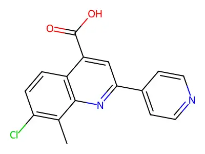 7-Chloro-8-methyl-2-pyridin-4-ylquinoline-4-carboxylic acid structure