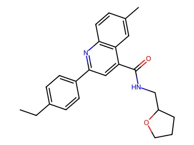 2-(4-ethylphenyl)-6-methyl-N-(oxolan-2-ylmethyl)quinoline-4-carboxamide structure