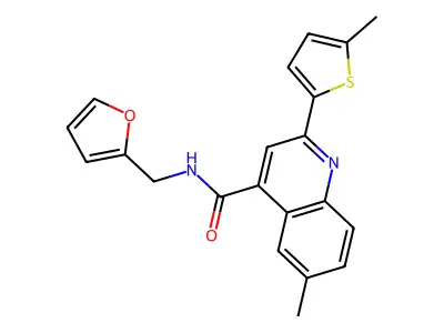 N-(furan-2-ylmethyl)-6-methyl-2-(5-methylthiophen-2-yl)quinoline-4-carboxamide structure