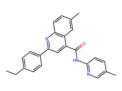 2-(4-ethylphenyl)-6-methyl-N-(5-methylpyridin-2-yl)quinoline-4-carboxamide structure