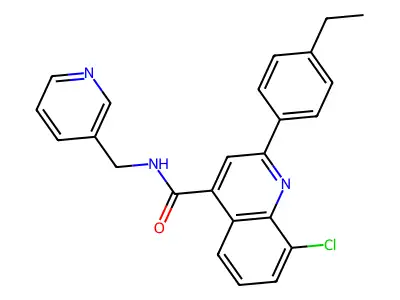 8-chloro-2-(4-ethylphenyl)-N-(pyridin-3-ylmethyl)quinoline-4-carboxamide structure