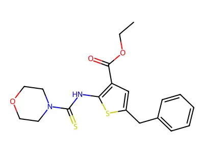 Ethyl 2-[(morpholin-4-ylthioxomethyl)amino]-5-benzylthiophene-3-carboxylate structure