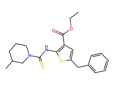 Ethyl 5-benzyl-2-[(3-methylpiperidine-1-carbothioyl)amino]thiophene-3-carboxylate structure