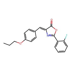 (4Z)-2-(2-fluorophenyl)-4-[(4-propoxyphenyl)methylidene]-1,3-oxazol-5-one structure