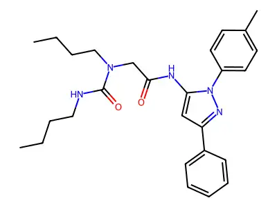 N~2~-Butyl-N~2~-(butylcarbamoyl)-N-[1-(4-methylphenyl)-3-phenyl-1H-pyrazol-5-yl]glycinamide structure