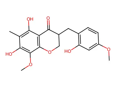 5,7,2'-Trihydroxy-6-methyl-8,4'-dimethoxyl homoisoflavanone structure