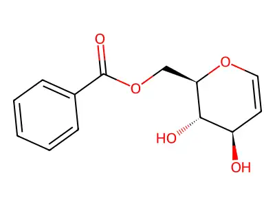 ((2R,3S,4R)-3,4-Dihydroxy-3,4-dihydro-2H-pyran-2-yl)methyl benzoate structure