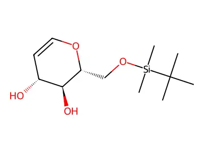 2-[[tert-butyl(dimethyl)silyl]oxymethyl]-3,4-dihydro-2H-pyran-3,4-diol structure