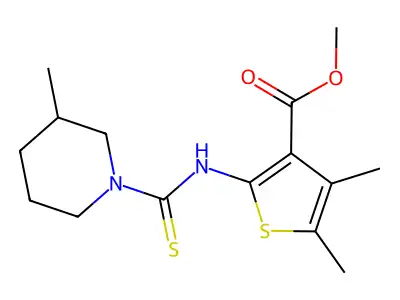Methyl 4,5-dimethyl-2-[(3-methylpiperidine-1-carbothioyl)amino]thiophene-3-carboxylate structure