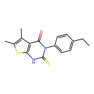 3-(4-ethylphenyl)-5,6-dimethyl-2-thioxo-2,3-dihydrothieno[2,3-d]pyrimidin-4(1H)-one structure