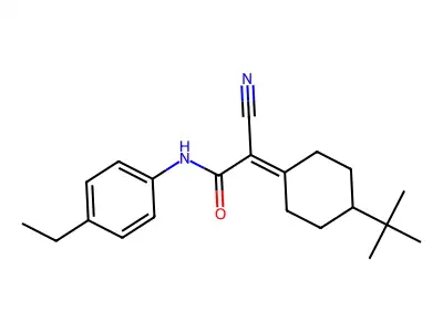 2-(4-tert-butylcyclohexylidene)-2-cyano-N-(4-ethylphenyl)acetamide structure