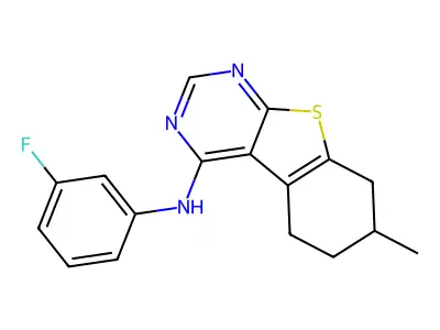 N-(3-fluorophenyl)-7-methyl-5,6,7,8-tetrahydro-[1]benzothiolo[2,3-d]pyrimidin-4-amine structure