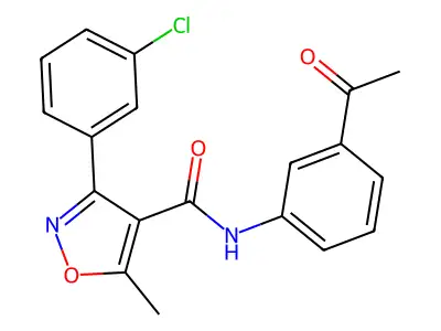 N-(3-acetylphenyl)-3-(3-chlorophenyl)-5-methyl-1,2-oxazole-4-carboxamide structure