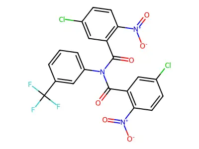 5-chloro-N-(5-chloro-2-nitrobenzoyl)-2-nitro-N-[3-(trifluoromethyl)phenyl]benzamide structure