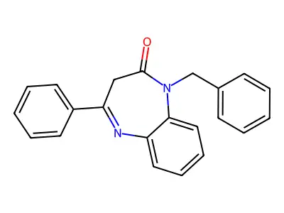 1-benzyl-4-phenyl-1,3-dihydro-2H-1,5-benzodiazepin-2-one structure