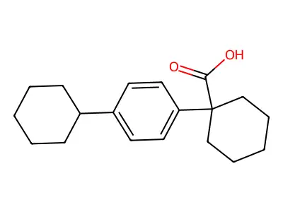 Cyclohexanecarboxylic acid, 1-(4-cyclohexylphenyl)- structure