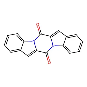 Pyrazino(1,2-a;4,5-a')diindole-6,13-dione structure