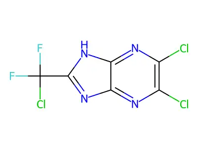 5,6-dichloro-2-[chloro(difluoro)methyl]-1H-imidazo[4,5-b]pyrazine structure