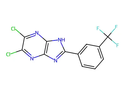5,6-dichloro-2-(3-(trifluoromethyl)phenyl)-1H-imidazo[4,5-b]pyrazine structure