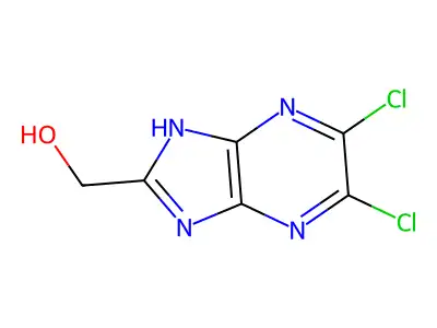 (5,6-dichloro-1H-imidazo[4,5-b]pyrazin-2-yl)methanol structure