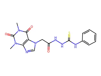 1-[[2-(1,3-Dimethyl-2,6-dioxopurin-7-yl)acetyl]amino]-3-phenylthiourea structure
