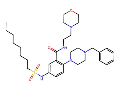 2-(4-benzylpiperazin-1-yl)-N-(2-morpholin-4-ylethyl)-5-(octylsulfonylamino)benzamide structure