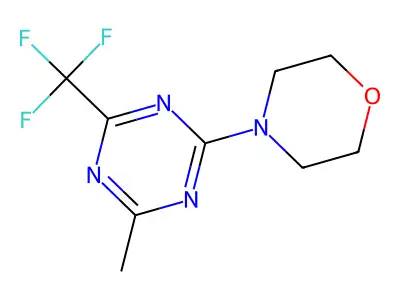 1,3,5-Triazine, 2-methyl-4-(4-morpholinyl)-6-(trifluoromethyl)- structure