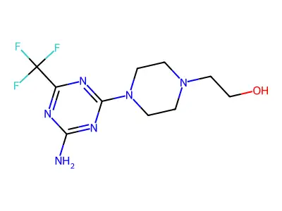 1-Piperazineethanol, 4-(4-amino-6-trifluoromethyl-2-s-triazinyl)- structure