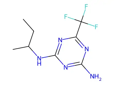 N~2~-(Butan-2-yl)-6-(trifluoromethyl)-1,3,5-triazine-2,4(1H,3H)-diimine structure
