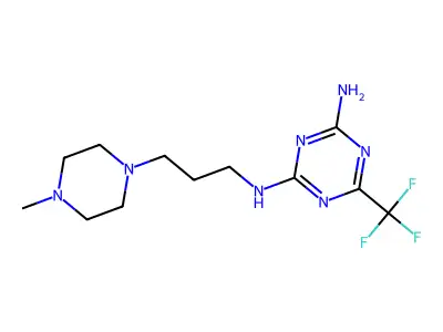 1,3,5-Triazine-2,4-diamine, N-(3-(4-methyl-1-piperazinyl)propyl)-6-(trifluoromethyl)- structure