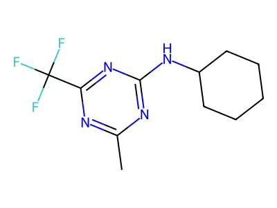 1,3,5-Triazin-2-amine, N-cyclohexyl-4-methyl-6-(trifluoromethyl)- structure