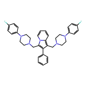 Indolizine, 1,3-bis((4-(4-fluorophenyl)-1-piperazinyl)methyl)-2-phenyl- structure