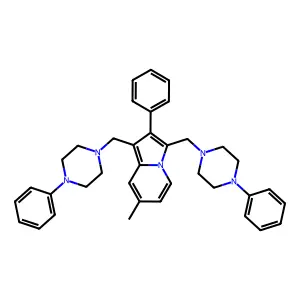Indolizine, 1,3-bis((4-phenyl-1-piperazinyl)methyl)-7-methyl-2-phenyl- structure