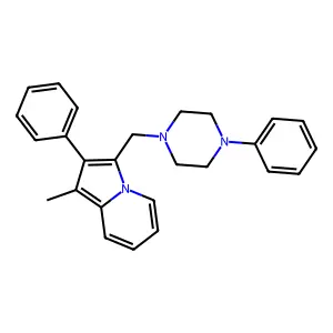 Indolizine, 1-methyl-2-phenyl-3-((4-phenyl-1-piperazinyl)methyl)- structure