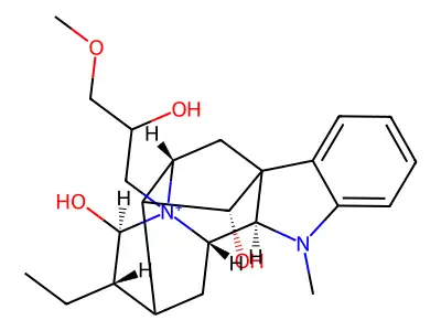 Ajmalanium, 17,21-dihydroxy-4-(2-hydroxy-3-methoxypropyl)-, (17R,21-alpha)- structure
