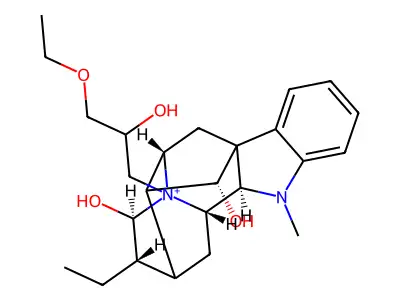 Ajmalanium, 17,21-dihydroxy-4-(3-ethoxy-2-hydroxypropyl)-, (17R,21-alpha)- structure