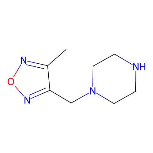 1-((4-Methyl-1,2,5-oxadiazol-3-yl)methyl)piperazine structure