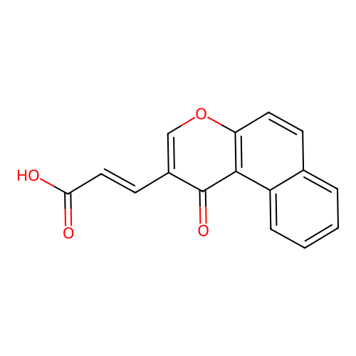 (E)-3-(1-oxo-1H-benzo[f]chromen-2-yl)acrylic acid structure