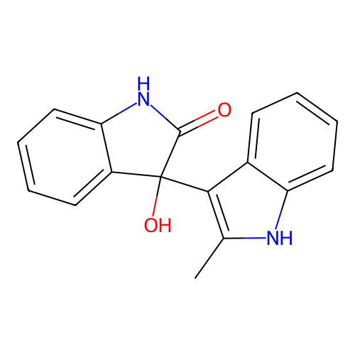 3'-hydroxy-2-methyl-1',3'-dihydro-1H,2'H-3,3'-biindol-2'-one structure