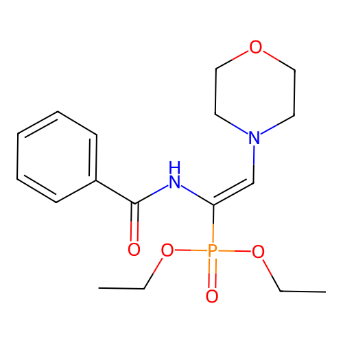 (1-Benzoylamino-2-morpholin-4-YL-vinyl)-phosphonic acid diethyl ester structure
