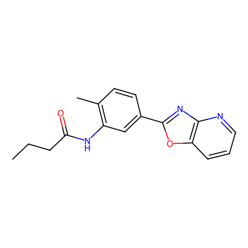 N-(2-Methyl-5-oxazolo[4,5-b]pyridin-2-yl-phenyl)-butyramide structure