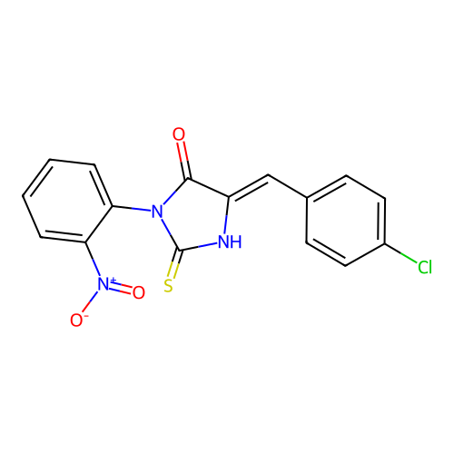 4-Imidazolidinone, 5-((4-chlorophenyl)methylene)-3-(2-nitrophenyl)-2-thioxo- structure