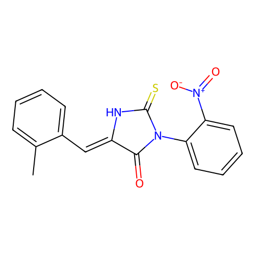 4-Imidazolidinone, 5-((2-methylphenyl)methylene)-3-(2-nitrophenyl)-2-thioxo- structure