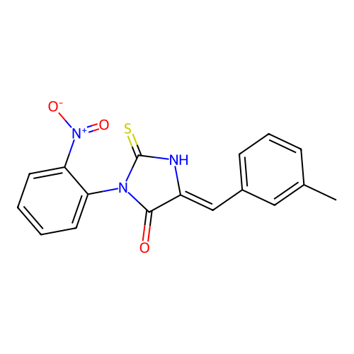4-Imidazolidinone, 5-((3-methylphenyl)methylene)-3-(2-nitrophenyl)-2-thioxo- structure